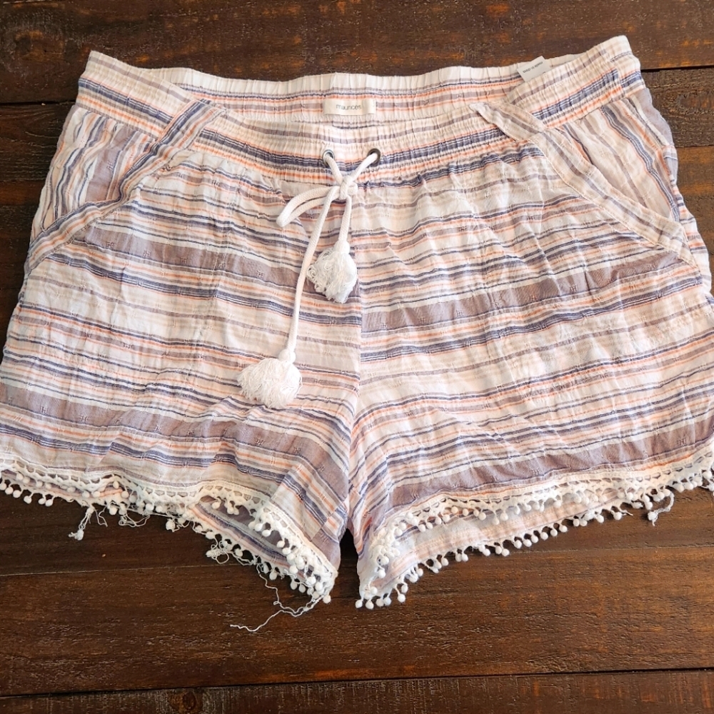 Maurice Cotton Stripped Shorts